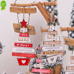 Christmas Wooden Ornaments Door Hanging Decorations Xmas Tree Pendant Christmas Party New Year Home Decoration Xmas Crafts