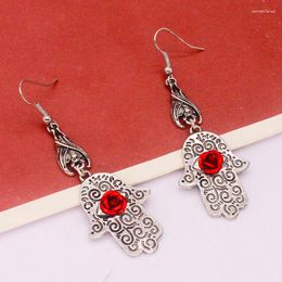 Dangle Earrings Dark Gothic Bat Drop For Women Hand Shaped Eyes Flower Ancient Silver Color Punk Men's Earring Wholesale Jewelry