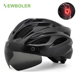 Cycling Helmets NEWBOR Bicyc Helmet Women D Light Rechargeab Intergrally-molded Sport Cycling Helmet Mountain Road Bike Helmet Man White HKD230626