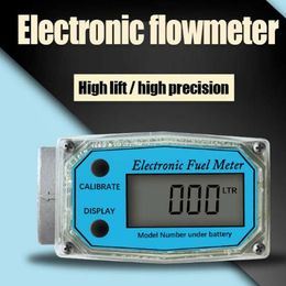 Flow Meters K24 Electronic Flow Meter Adjustable Portable High Accuracy Tools Fuel Digital Display Measuring Aluminum Alloy Easy Operate LCD 230625