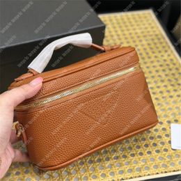 Mini Makeup Crossbody Bag Womens Luxury Cosmetic Bag Gold Buckle Mens Shoulder Bags Genuine Leather Handbags Small Purse 5 Colours