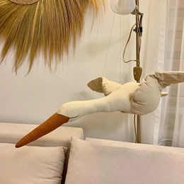 Decorative Objects Figurines Creative wall hanging Swan Plush Stuffed Doll fabric family bedroom Nursery room decor hanging ornaments baby soothing pillow 230625