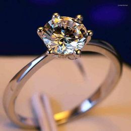 Cluster Rings Korean Style Female Small Moissanite Ring Fashion 925 Silver &Gold Wedding Band Promise Love Engagement For Women