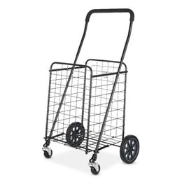 Storage Baskets Mainstays Adjustable Steel Rolling Laundry Basket Shopping Cart Black 230626