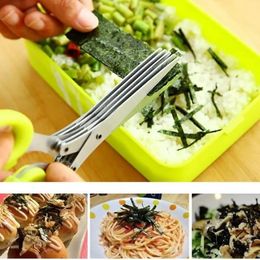 1pc Kitchen Multifunctional Food Scissors, 5 Blade Green Onion Scissors, Herb Laver Spices Scissors, Multi-layer Cooking Scissors