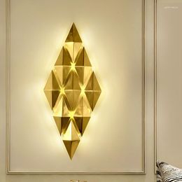 Wall Lamps Creative Foyer Gold Led Light Bedroom Bedside Aisle Sconce Surface Mount Nordic Loft Decoration 110V/220V