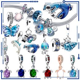 925 Silver Charm Summer Animal Change Dragon Octopus Turtle Suspension Classic Pandora Bracelet Fashion Accessories Free Delivery