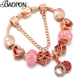 Bangle BAOPON Design Charm Bracelet With Infinite Love Pendant Bracelets Bangles For Women Mom Mother's Day Jewellery Gift 230626