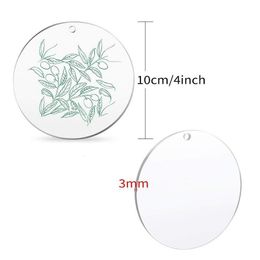 Decorative Flowers Wreaths 203040PCS Round Clear Circle Acrylic Sheet Blank Plastic Disc for Children DIY Painted Art Project 2m Thick 230625