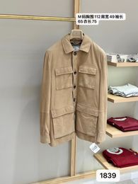 Men Jackets Brunello Multi-pocket Double-breasted Cashmere Camel Jacket Cucinelli Coats Autumn and Winter