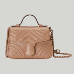 Designer bag Marmont mini top handle bag Luxury bag designer smooth leather fashion classic wallet square women's travel handbags with box