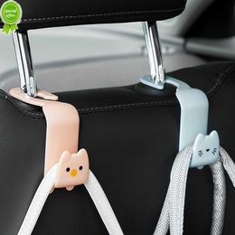 2PCS Cute Cartoon Car Hook Car Seat Back Hooks No Punching Space Saving Car Organiser Stand For Groceries Bag Car Rack