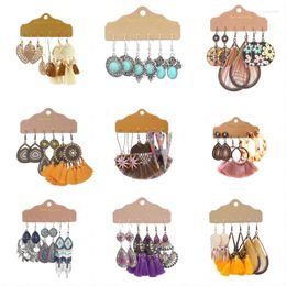 Dangle Earrings Boho For Women Fashion Retro National Style Girls Large Circle Flower Tassel Holiday Party Trendy Gift