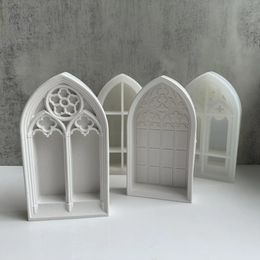 Arts and Crafts Church Window Crystal Epoxy Resin Mold Cabinet Storage Box Silicone Mould Jewelry Display Holder Tray Dish DIY Casting Tool 230625
