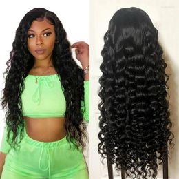 Closure Wig Loose Wave Peruvian Hair Lace Remy Human Wigs Deep For Black Women 8-28inch