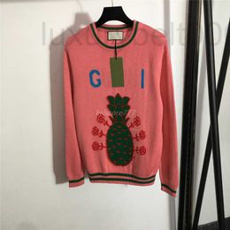 Women's Sweaters Designer wool sweaters knits tops with letters pineapple pattern girls milan runway tank crop top shirt high end long sleeve stretch pullover W45D