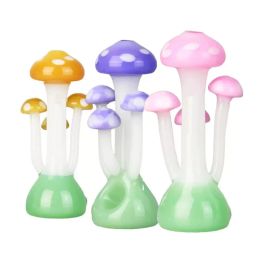 Wholesale Mushroom Style Glass Pipes Handmade Borosilicate Smoking Rig High Quality Funny Bong Spoon Smoking Accessories Dry Herb Hand Pipe