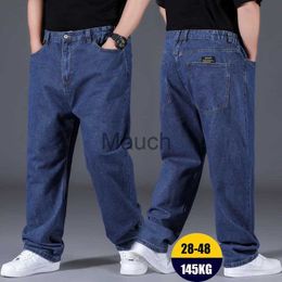 Men's Jeans 10XL Oversize Jeans Men Dark Blue Loose Wide Jeans Man Soft Cargo Pants Plus Size Streetwear Fashion Jean Baggy Cloes Trousers J230626