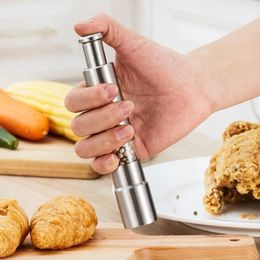 NEW Manual Pepper Mill Salt Shakers One-Handed Pepper Grinder Stainless Steel Spice Sauce Grinders Stick Kitchen Tools