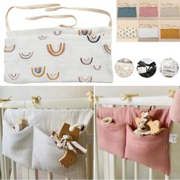 Storage Bags Cotton Baby Bedside Bag Multifunctional Born Hanging Pouch Paper Towel Diaper Toy Holder Pocket Drip Travel