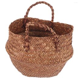 Storage Bags Indoor Planter Pots Seagrass Woven Flower Basket Baskets 32x28cm Seaweed