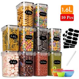 Storage Bottles Jars 4 10Pcs Food Container Kitchen Organiser Top Quality Plastic Containers Pasta and Tea Coffee Sugar Jar 230625