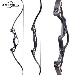 Bow Arrow 62" 30-60lbs Archery Recurve Bow 20" Alloy Handle Outdoor Camp Hunting Fishing Bow for Arrow Fishing Darts Shooting AccessoriesHKD230626