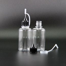 Lot 100PCS 30ML PET Dropper bottle Metal Needle Tip Needle Cap Plastic dropper bottles Vapor E cig Juice Wjqhd