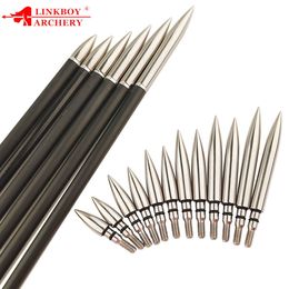 Bow Arrow 12Pcs 100-300gr OD 7.14/7.6/7.94mm Arrow Field Points Screw-In Arrowheads Target Practise for Hunting AccessoriesHKD230626