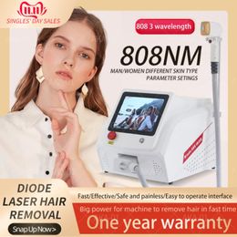 Portable Permanent Diode Laser Hair Removal Machine 808nm Painless Skin Rejuvenation Body Epilator for salon