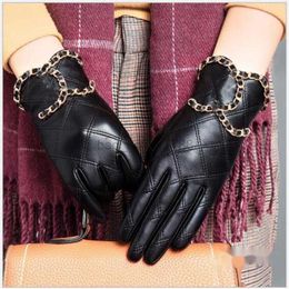 Gloves Five Fingers Gloves designer leather halffinger gloves women's sheepskin motorcycle gloves leaking fingers short spring and autum