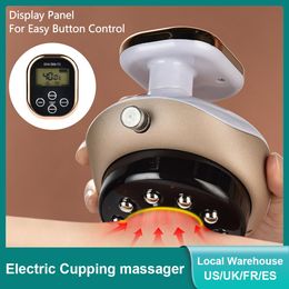 Massager Electric Vacuum Cupping Infrared Heating Therapy Lcd Display Guasha Scraping Massage Body Cups Negative Pressure Sunction Timer