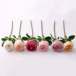 Decorative Flowers Premium Artificial Flower Multi Colours Fake Rose No Watering Ornament Single Bouquet