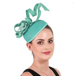 Berets Fashion Flower Wedding Fascinator Hat Hair Clip Women Mesh Cocktail Party Bridal Veils Headwear Ladies Formal Dress Headpiece