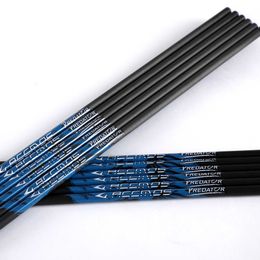 Bow Arrow 12pcs 33 inch ID 6.2 mm Pure Carbon Arrow Shafts Spine 250 300 350 400 500 600 700 800 Tube DIY Archery for Bow Hunting ShootingHKD230626