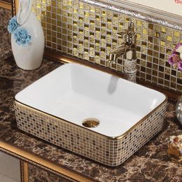 Rectangular Jingdezhen Bathroom ceramic sink wash basin Porcelain Counter Top Wash Basin Sinks clear vessel sinkgood qty Owxhp