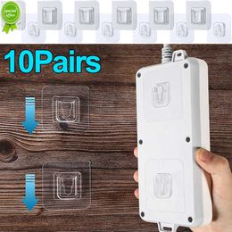 New 10Pairs Self Adhesive Double Sided Hooks Photo Frame Soap Box Wall Holder Heavy Duty Kitchen Bathroom Socket Router Hanger Hook