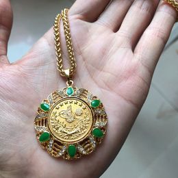 Pendant Necklaces Islam muslim turkey Coin Arab Coin pendant necklace accept drop 230626