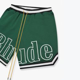 Rhude Basketball Shorts Mesh Breathable Sport Designer Shorts Fashion Brand Rhude Shorts Elastic Oversized Loose With Pocket Rhude Mens Womens Shorts 282
