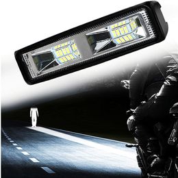 LED-Scheinwerfer 12–24 V für Auto, Motorrad, LKW, Boot, Sattelzug, Offroad-Arbeitsscheinwerfer, 48 W, LED-Arbeitsscheinwerfer, Strahler, Flutlicht, 16 LEDs, 15 cm, kühles Weiß, helle Leiste