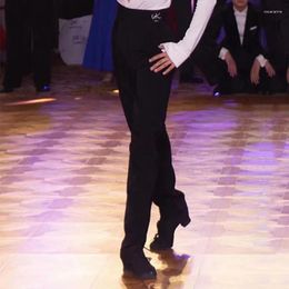 Stage Wear Tailored Latin Dance Pants Men Professional Ballroom Dnace Competition Clothing Cha Black Trousers DNV17469