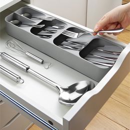 Storage Drawers Kitchen Rack Drawer Cutlery Box Tray Spoon Fork Organizer Separate Knife Holder 230625