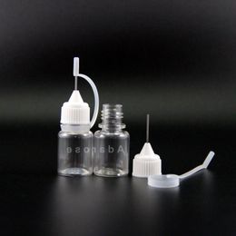 5ML PET High transparent Plastic Dropper bottle With Metallic Needle Tip Safety Cap Squeezable vapor for e cig juicy 100 Pieces Jdxix