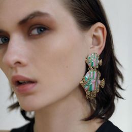 Leading Lady Fancy 2023 You are the Trend Dangle Drop Earrings Old Fashion New Stylish Tropical Fish Colourful Earing Diamonds Brand Jwelry