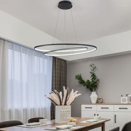 Pendant Lamps Arrival Modern Led Lights For Living Room Dining Matte Black/White AC90-260V Hanging Lamp