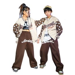 Clothing Sets Fashion Hip Hop Streetwear Boys Girls Sport Sets Baseball Jacket Pants Kid Coat Sweatpant Dance Costume Children Tracksuits 230626
