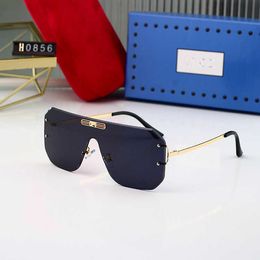 Wholesale of sunglasses New Large Frame One Piece Women Printed Simple Sunglasses for Men Overseas Glasses