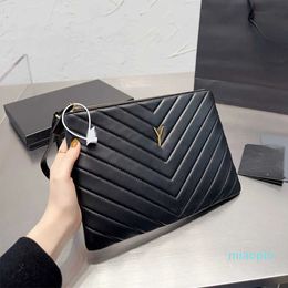 2023-Clutch Bags Designer Bag Shoulder Designers Handbag Women Leather Messenger Bags Luxury Stripes Crossbody Bags Female Black Purse