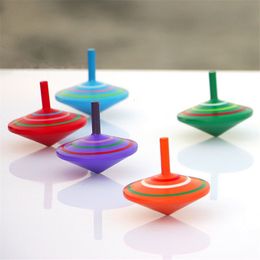 Spinning Top 3Pcs Child Classic Toy Rotating Multicolour Wooden Gyroscope Traditional Baby Toys 230626
