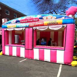 5m/6m Customised concession stand tent inflatable candy floss ticket changing booth ice cream popcorn cold drink sell room balloon with blower on sale